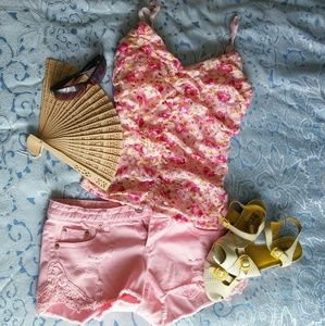 Rouched Floral Summer Tank